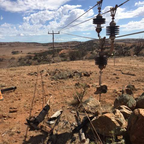 Lightning vaporised pole, Kalbarri.  Lightning vaporised pole, Kalbarri. 
